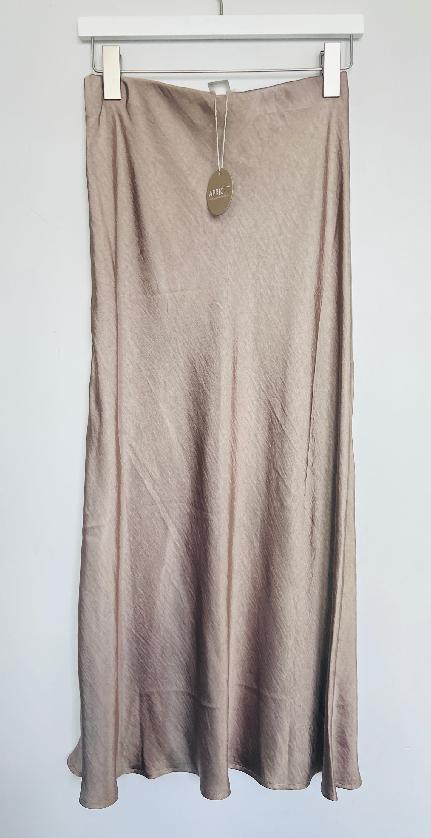 Satin Maxi Skirt - Khaki & Slate