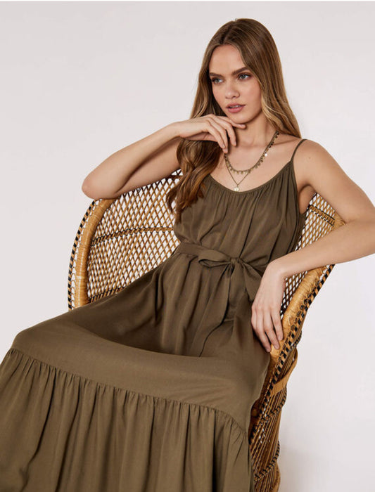 Twill Viscose dress khaki