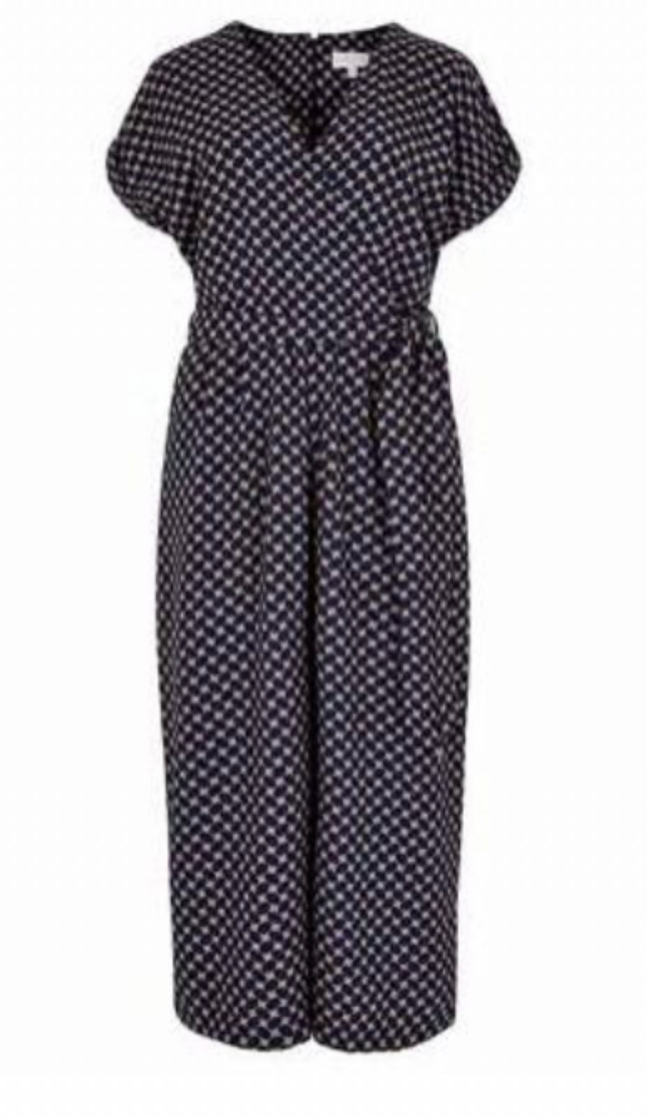 Oval Print Wrap Culotte Jumpsuit