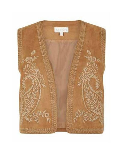 Bold Paisley Embroidered Suedette Waistcoat