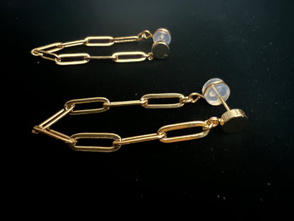 1 Tier Paperclip 18kt Plated Sun Gold Earrings