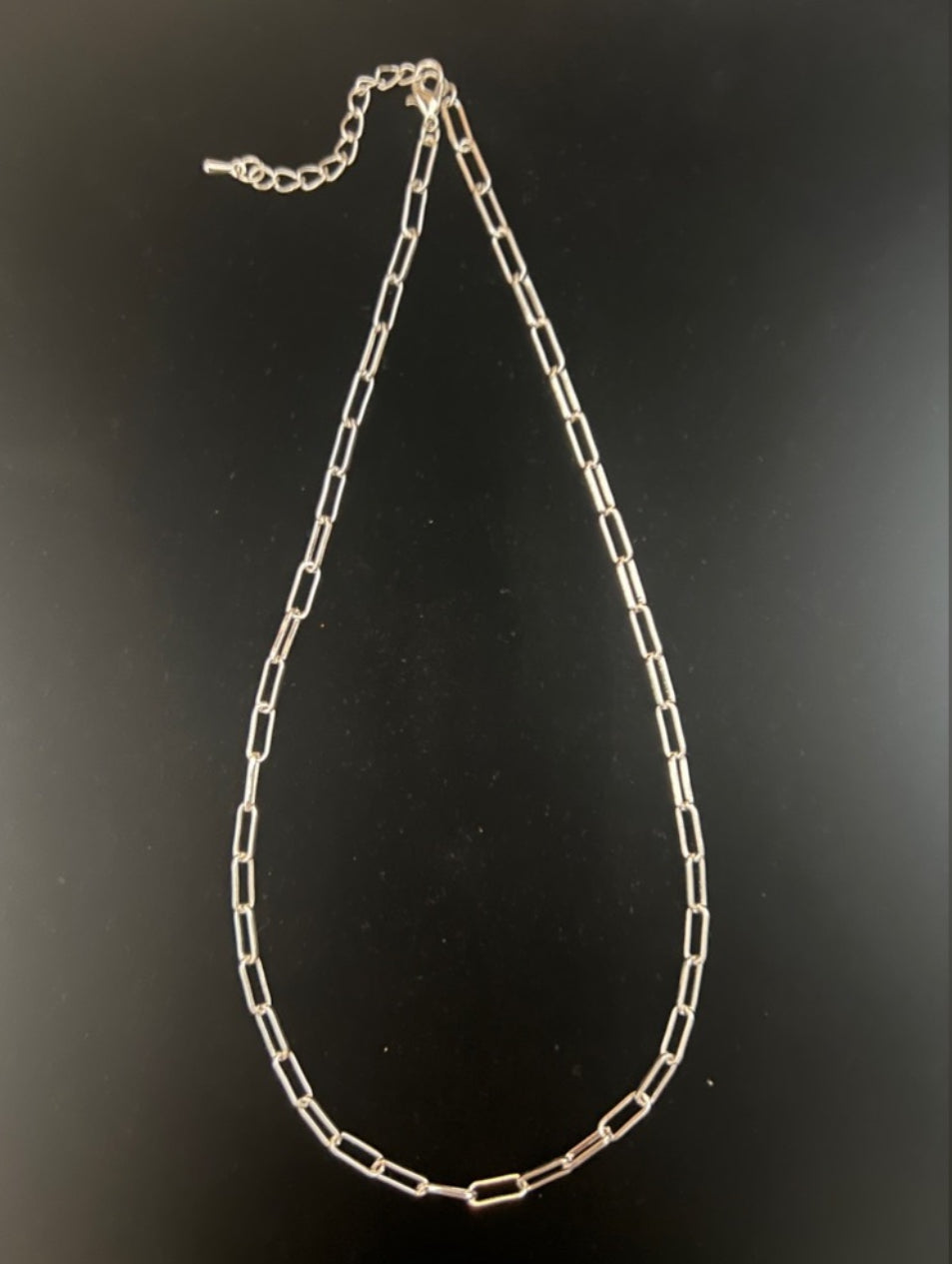 Silver Plated Flat Paperclip Chain