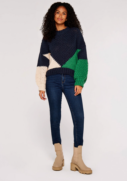 Colour Block Chunky Knit Jumper