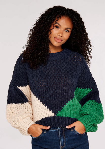 Colour Block Chunky Knit Jumper