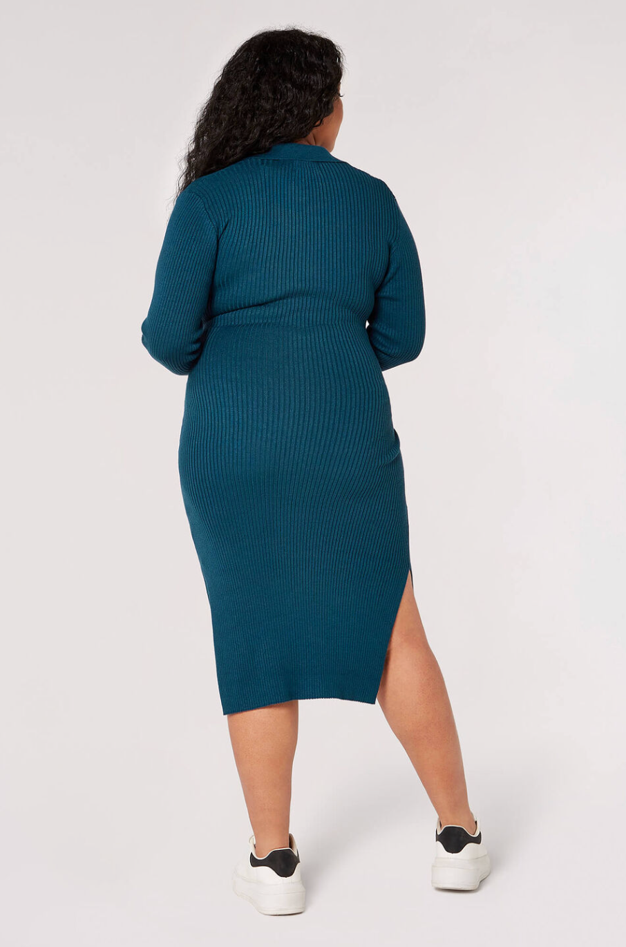 Curve Ribbed Midi Dress