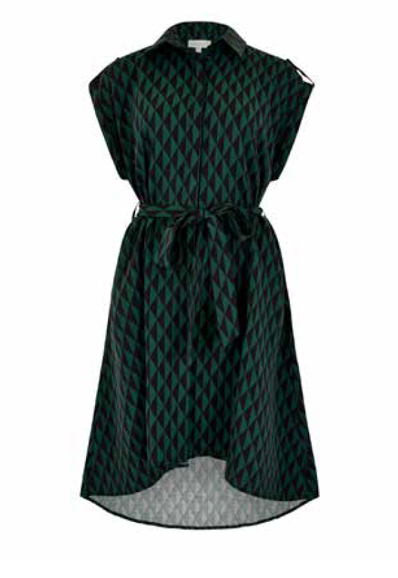 Geo Pattern Emerald High Low Dress