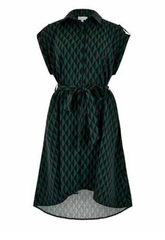 Geo Pattern Emerald High Low Dress